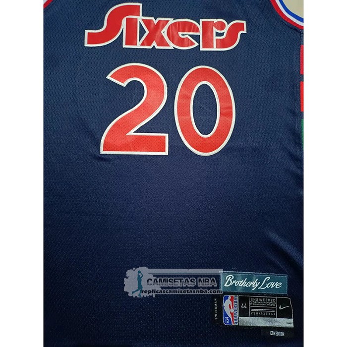 Camiseta Philadelphia 76ers Georges Niang NO 20 Ciudad 2021-22 Azul
